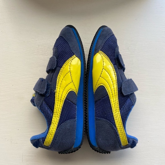 Boys Navy/Yellow Puma Sneakers Size 11.5 - Picture 6 of 8